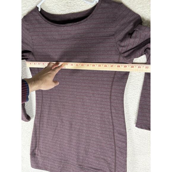 Carve Designs Shirt Top Womens Large Purple Tunic Long Sleeve Striped Round Neck - Picture 8 of 14